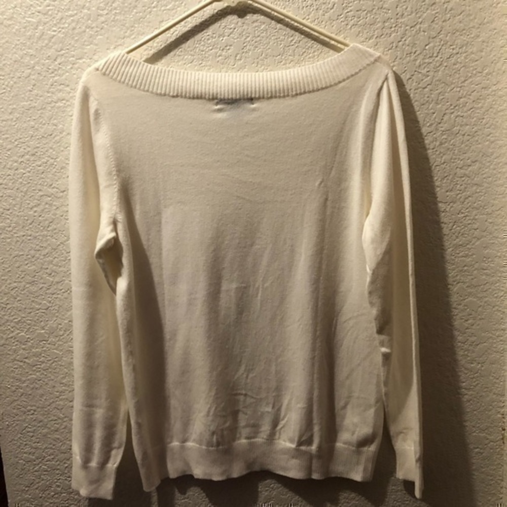 Lands End women’s white sweater - Picture 7 of 9